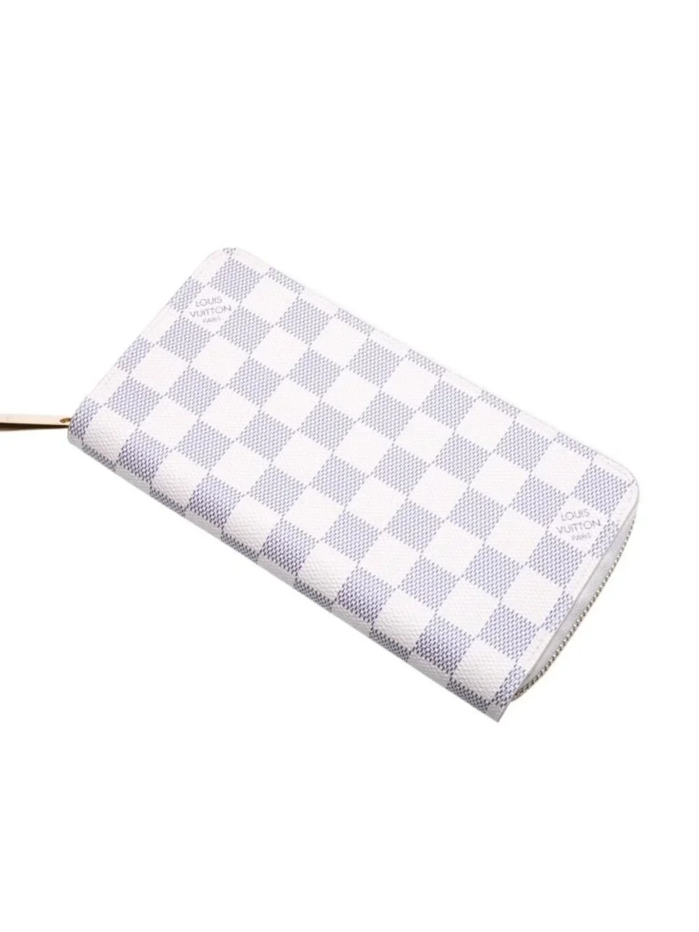 Louis Vuitton Damier Azur Zippy Wallet Ivory Black Round
